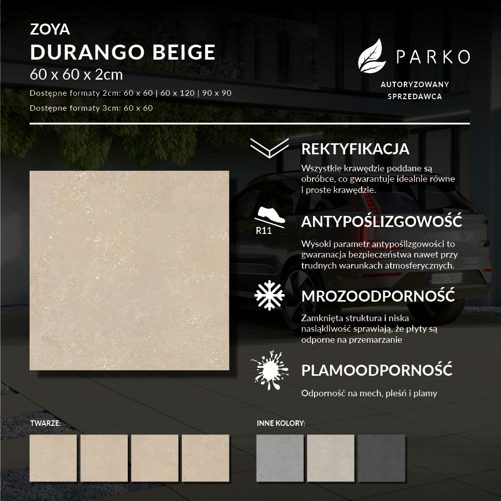 Płyta Tarasowa 2.0 Zoya Durango Beige 60X60 2cm - obrazek 3