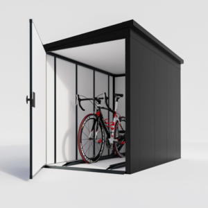 Schowek na rowery - 2 rowery otwarty - czarny RAL 9005