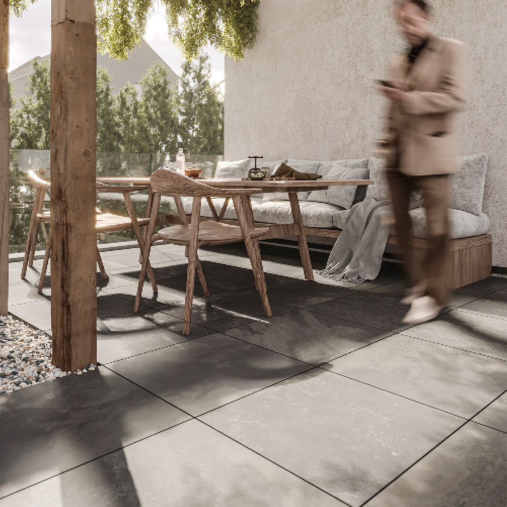 Taras z płyt tarasowych Centro Grey