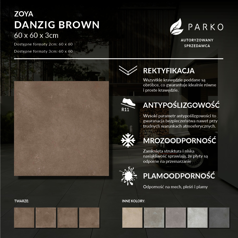 Płyta Tarasowa 3.0 Zoya Danzig Brown 60X60 3cm - obrazek 3