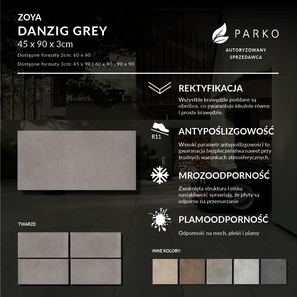 Płyta Tarasowa 3.0 Zoya Danzig Grey 45X90 3cm - obrazek 3