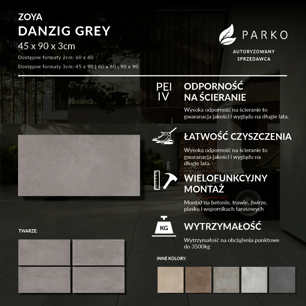 Płyta Tarasowa 3.0 Zoya Danzig Grey 45X90 3cm - obrazek 4