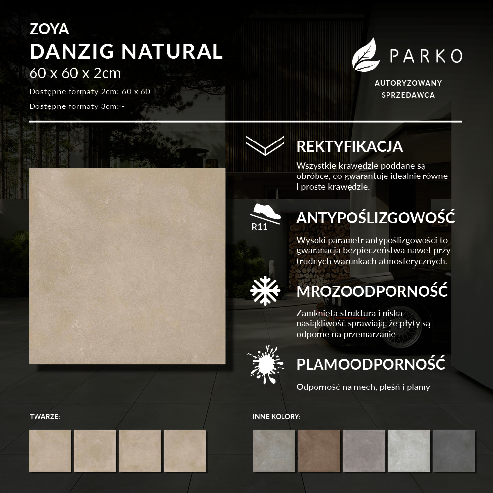 Płyta Tarasowa 2.0 Zoya Danzig Natural 60X60 2cm - obrazek 4