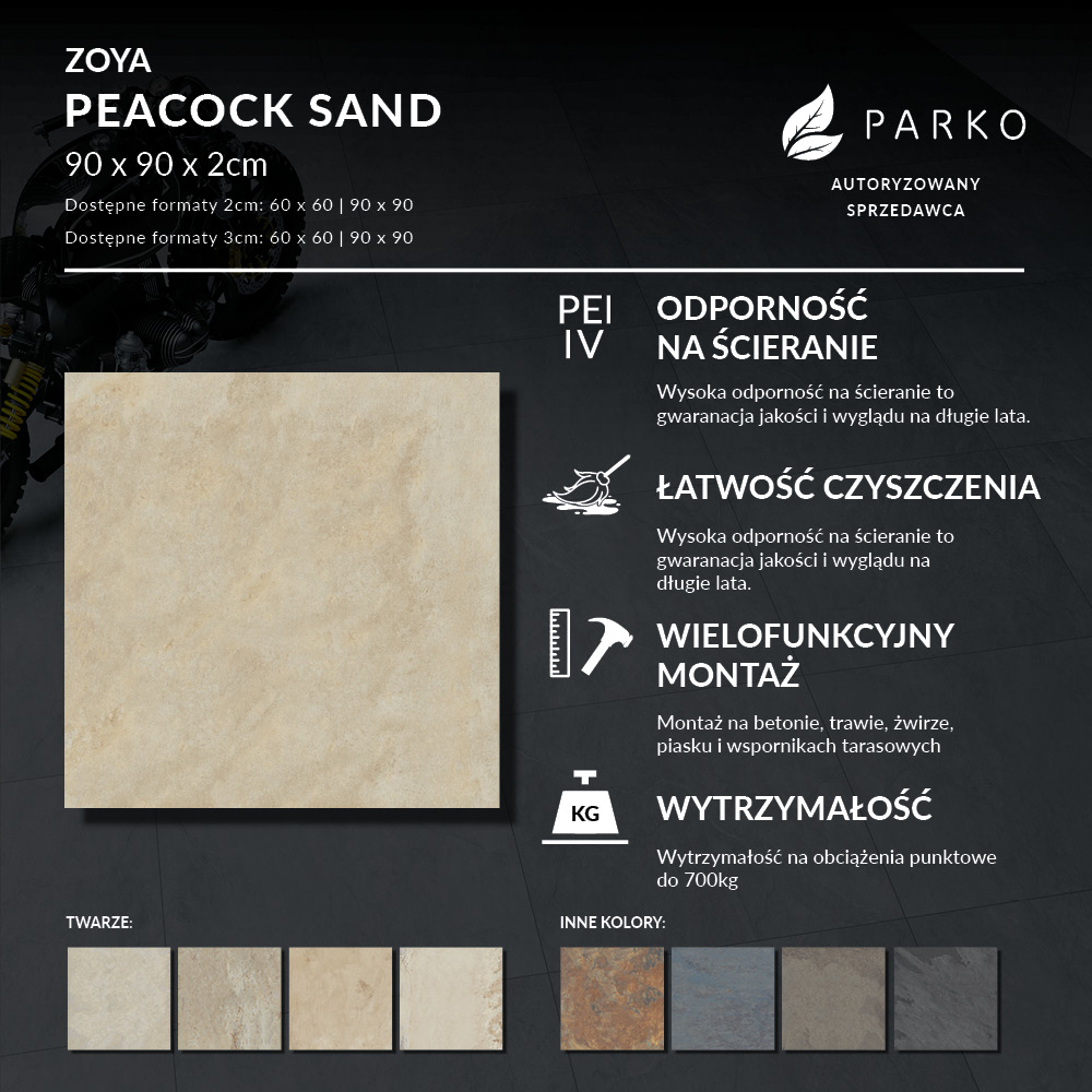 Płyta Tarasowa 2.0 Zoya Peacock Sand 90X90 2cm - obrazek 4