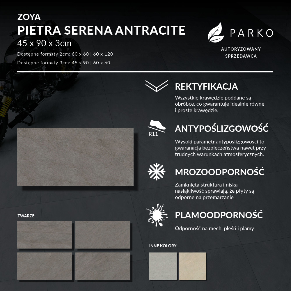 Płyta Tarasowa 3.0 Zoya Pietra Serena Antracite 45X90 3cm - obrazek 3