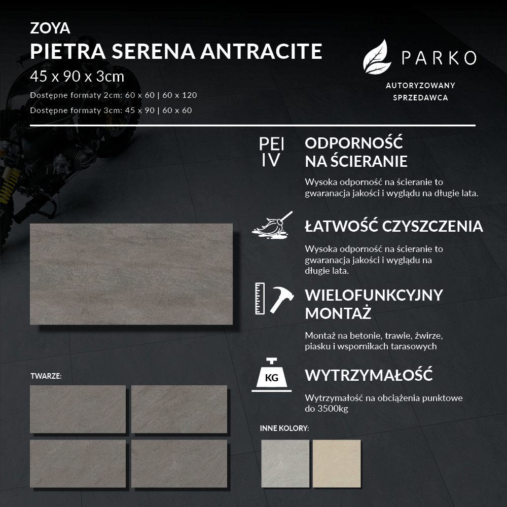 Płyta Tarasowa 3.0 Zoya Pietra Serena Antracite 45X90 3cm - obrazek 4