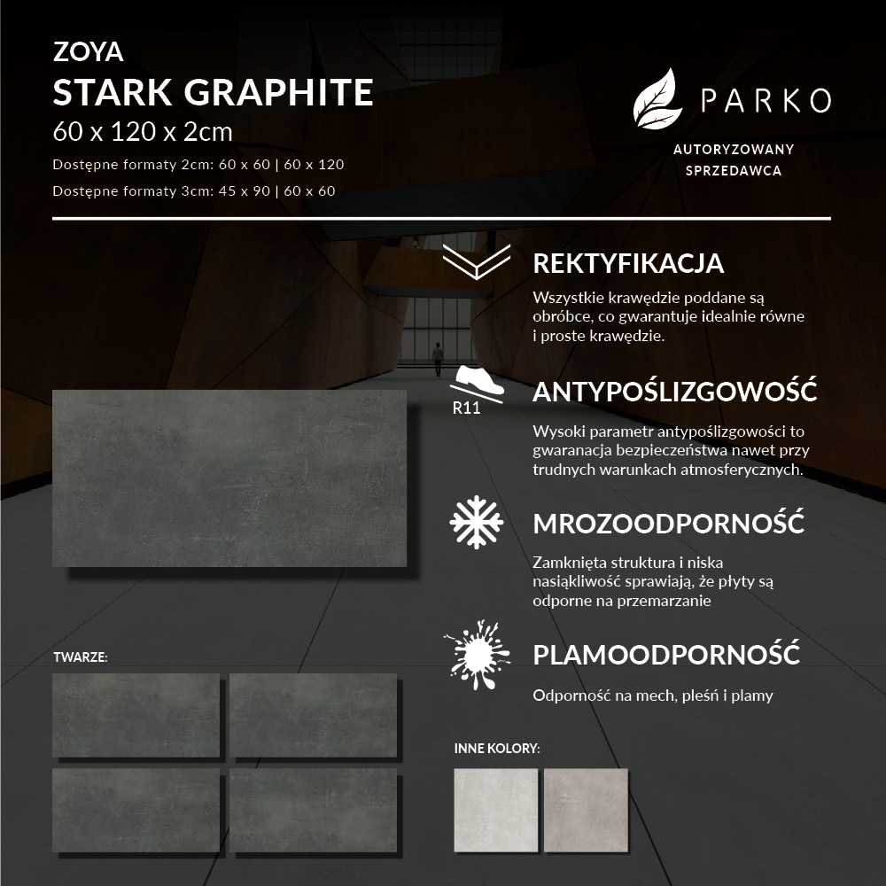 Płyta Tarasowa 2.0 Zoya Stark Graphite 60X120 2cm - obrazek 3