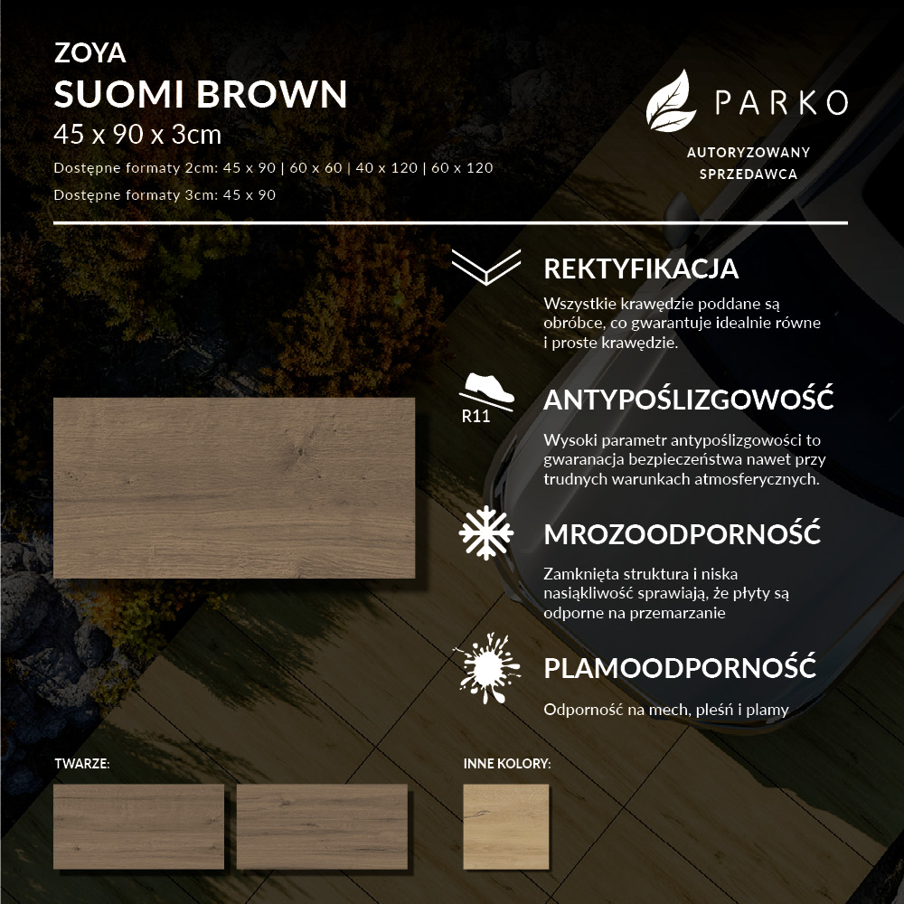 Płyta Tarasowa 3.0 Zoya Suomi Brown 45X90 3cm - obrazek 3