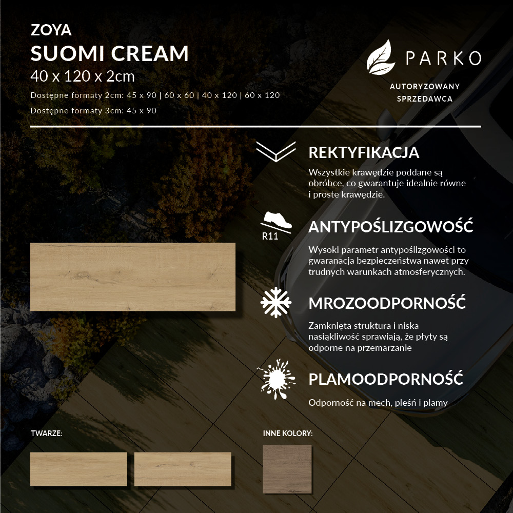 Płyta Tarasowa 2.0 Zoya Suomi Cream 40X120 2cm - obrazek 3