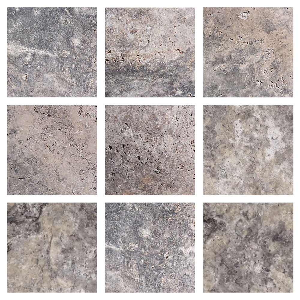 Trawertyn Ash Greige 10x10x1cm