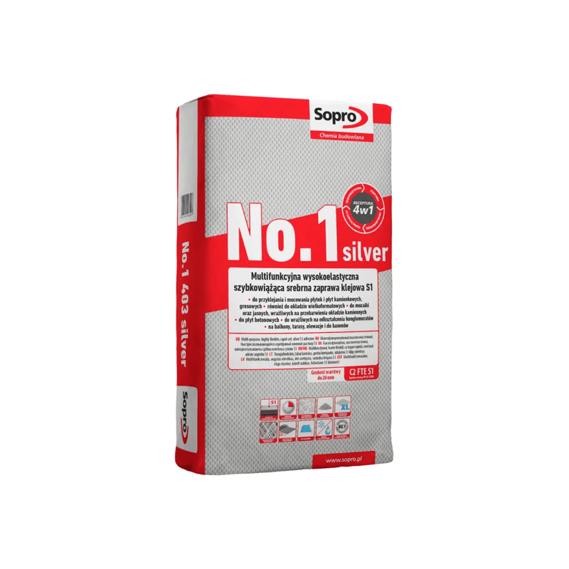 Szybkowiążący klej wysokoelastyczny s1 - no.1 403 silver - 22,5KG